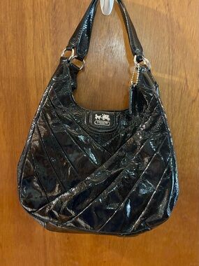 Coach Black Patent Leather Shoulder Bag